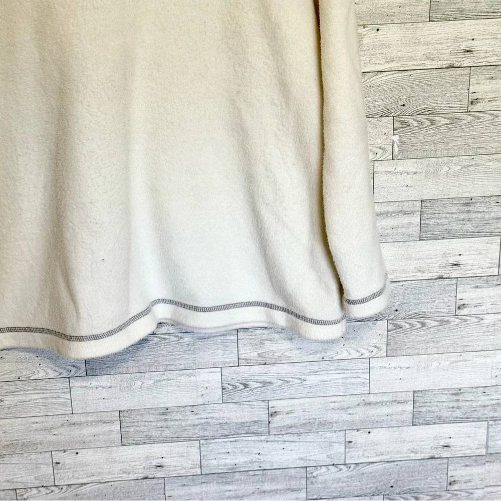 Basic Editions Womens Oversized Turtleneck Sweater Ivory w/Black Stitching SZ-1X